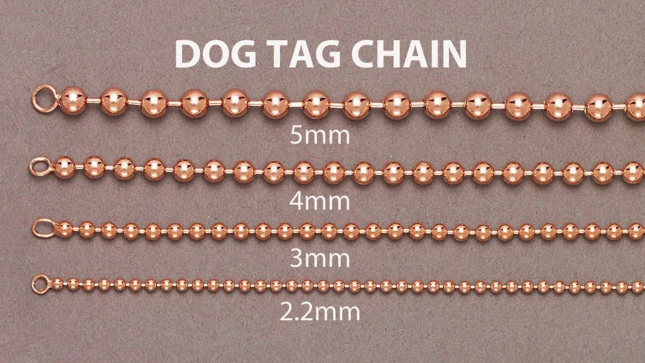 14K Rose Gold Bracelet Dog Tag