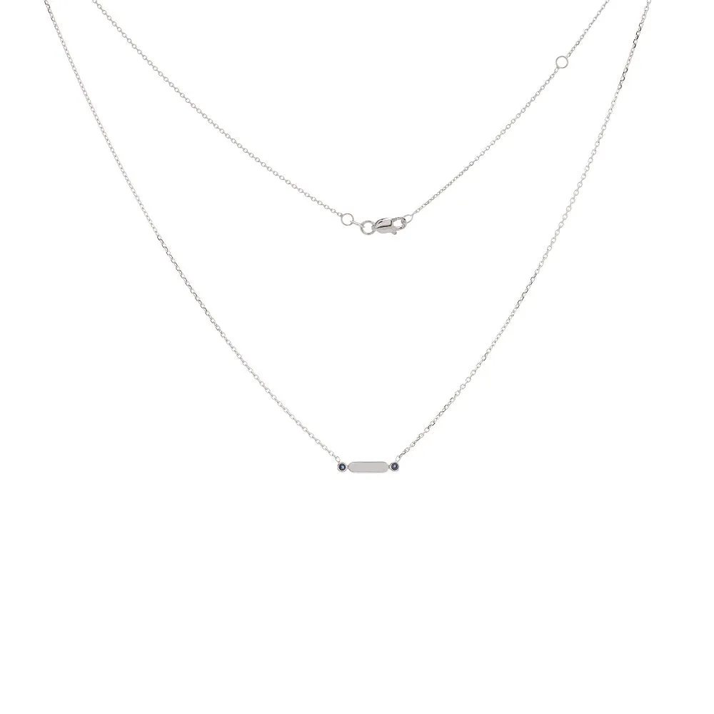 14K Small Bar Necklace with Sapphires