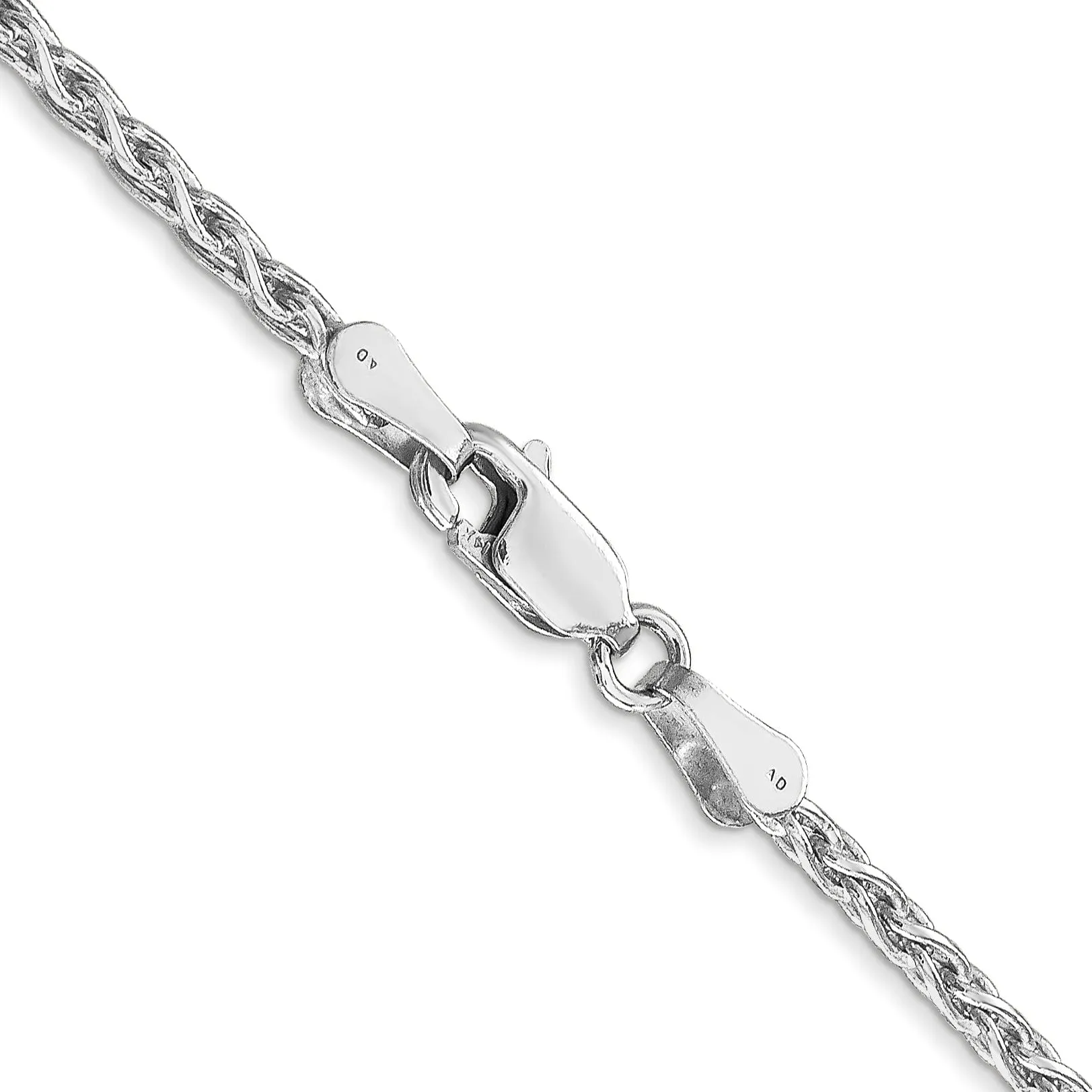 14k White Gold 2.25-mm Parisian Wheat Chain