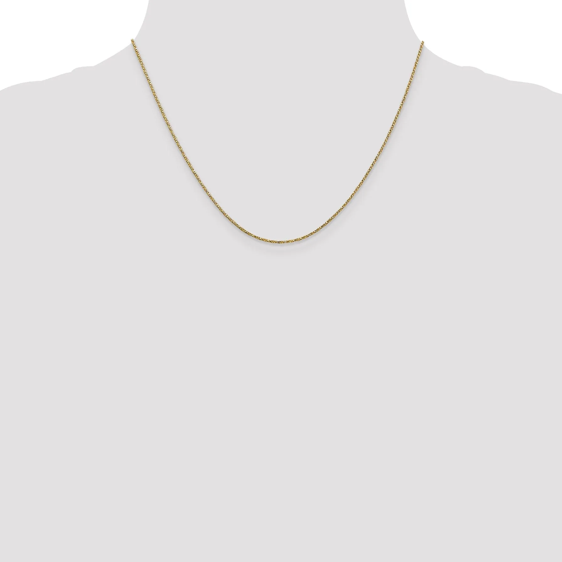 14k Yellow Gold 0.95mm Solid Twisted Box Chain