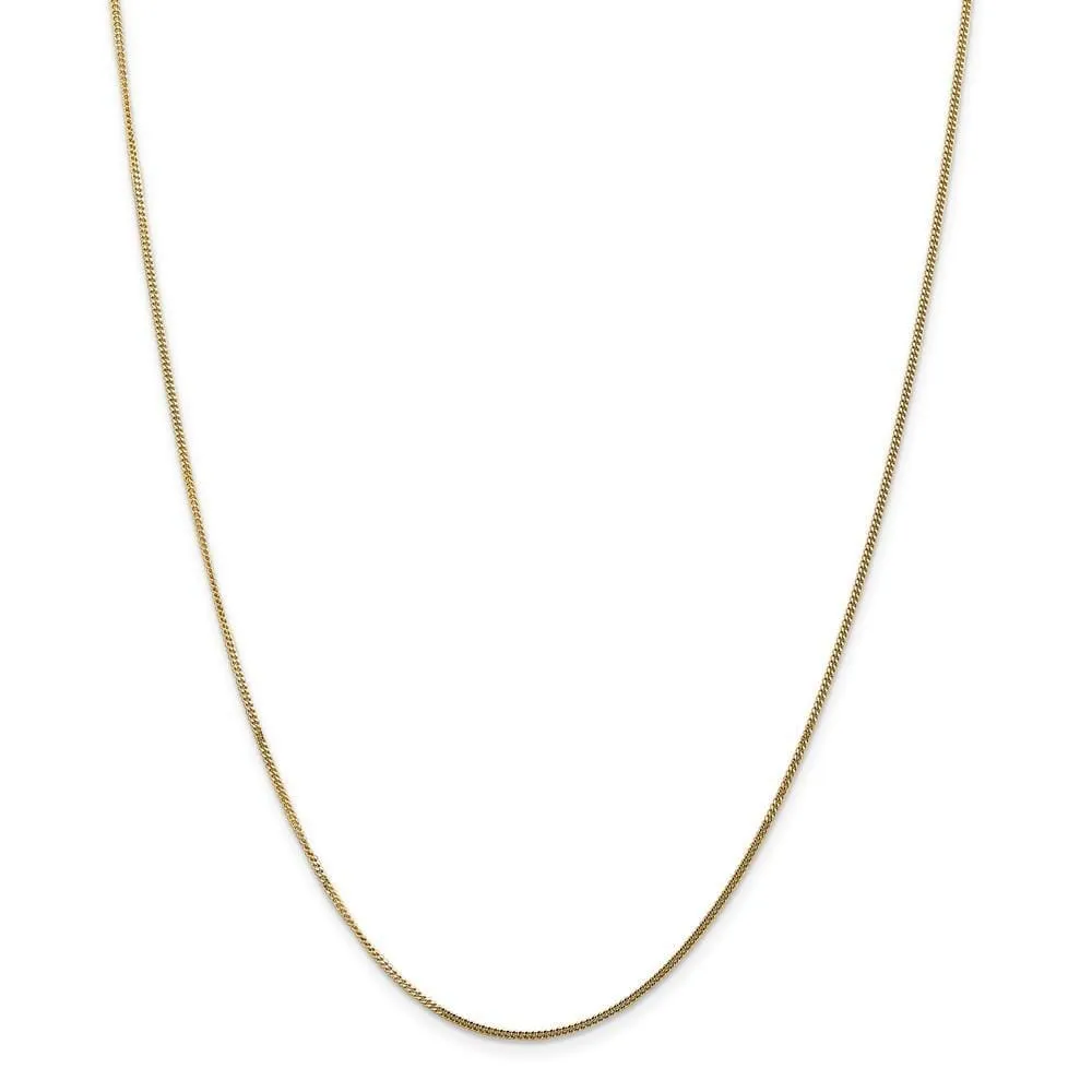 14k Yellow Gold 1.3 mm Curb Pendant Chain