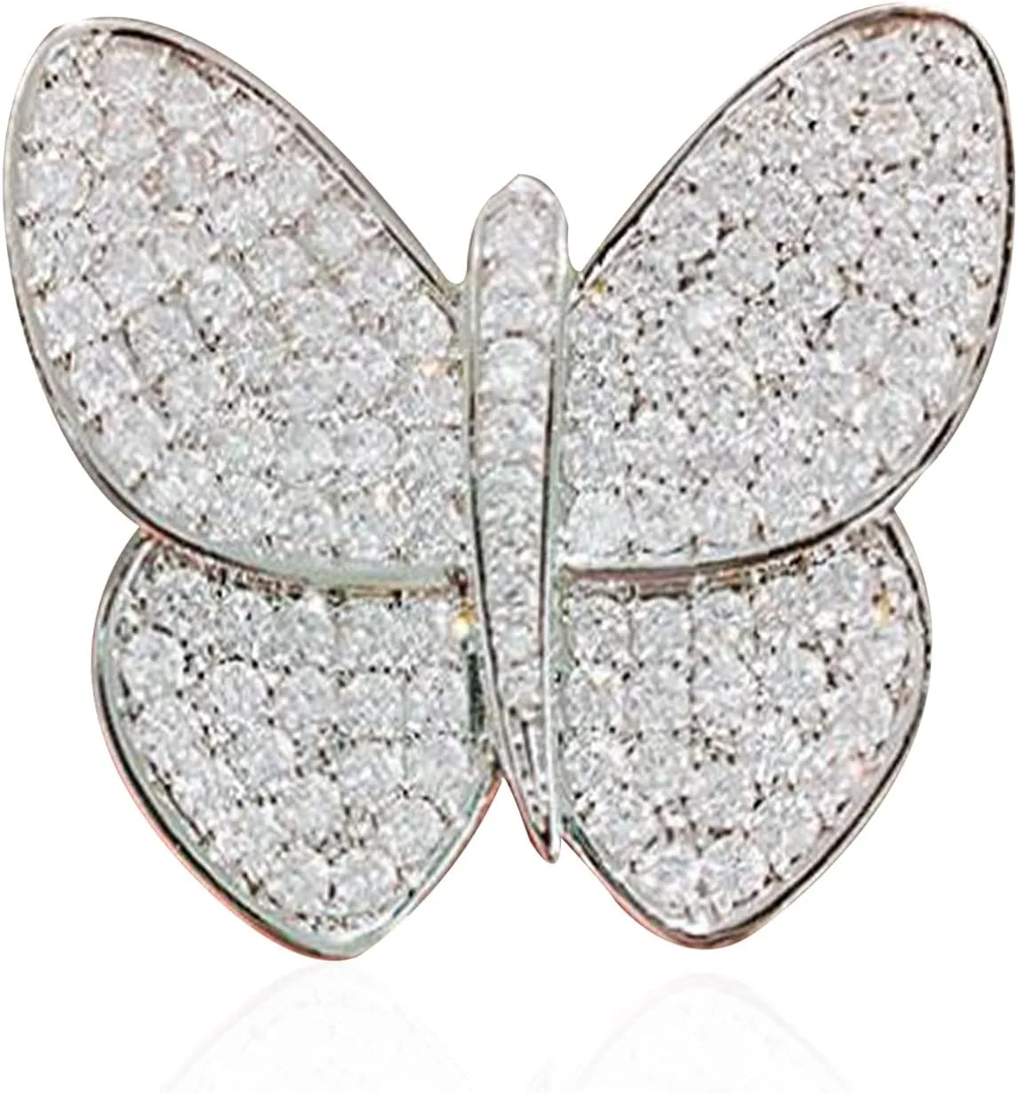 Anmpab Crystal Rhinestone Butterfly Colorful Brooch Elegant Lapel Pins Dress Accessories Jewelry for Women