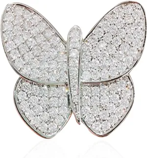 Anmpab Crystal Rhinestone Butterfly Colorful Brooch Elegant Lapel Pins Dress Accessories Jewelry for Women