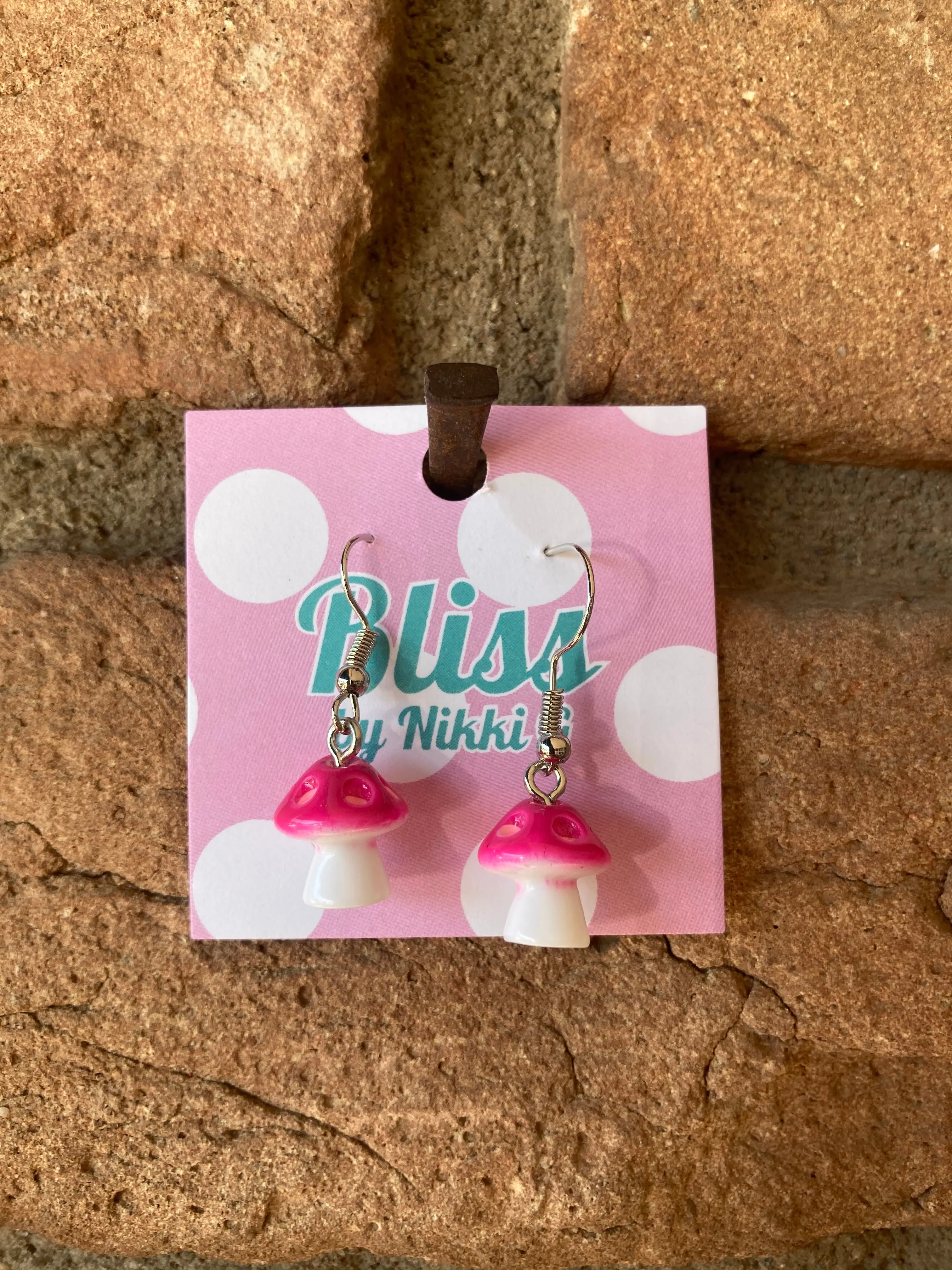 Bitsy Mushroom Earrings- More Colors Available!