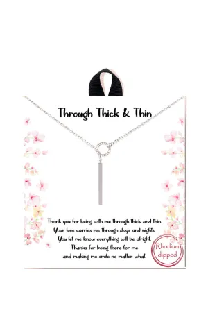 BJNA643RH Rhodium "Thick & Thin" Linear Bar Toggle lariat Necklace