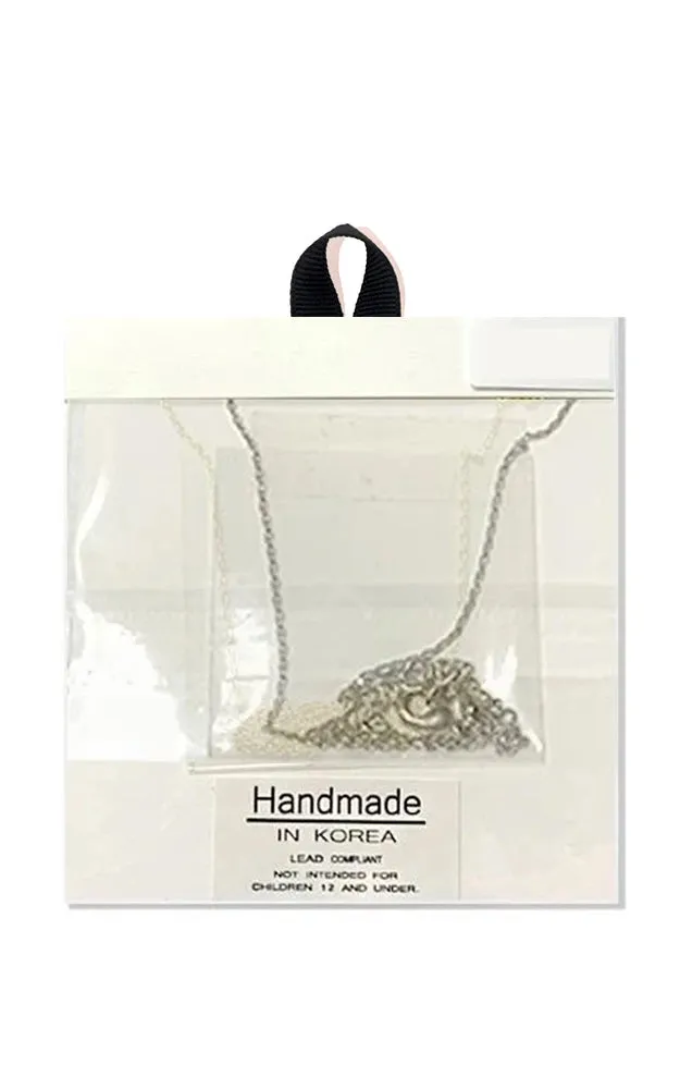 BJNA643RH Rhodium "Thick & Thin" Linear Bar Toggle lariat Necklace