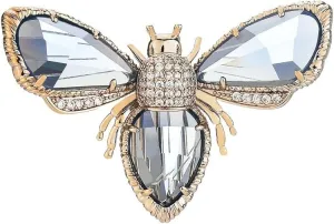 Blue Crystal Bee Brooch for Women Rhinestone Bee Brooch Pin Bee Lapel Pin Jewelry Gift for Mom Wife