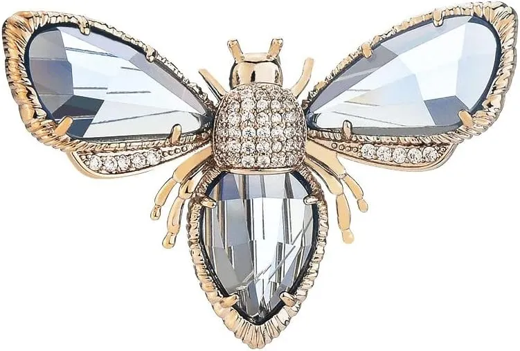 Blue Crystal Bee Brooch for Women Rhinestone Bee Brooch Pin Bee Lapel Pin Jewelry Gift for Mom Wife