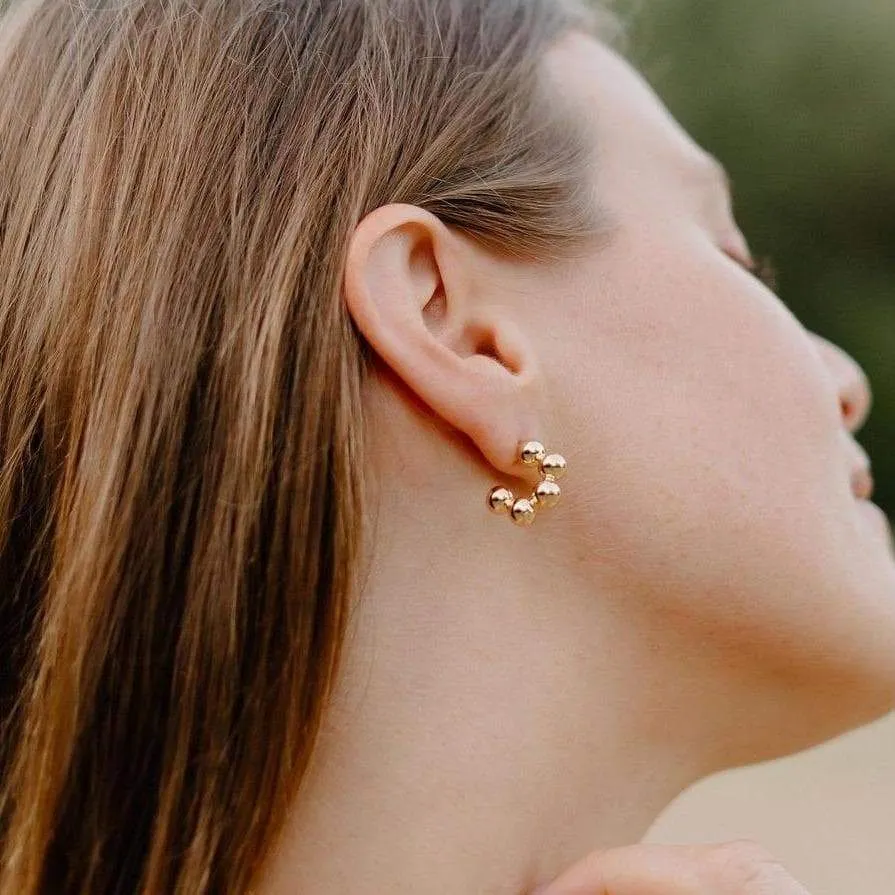 Bold Beaded Huggie Hoops