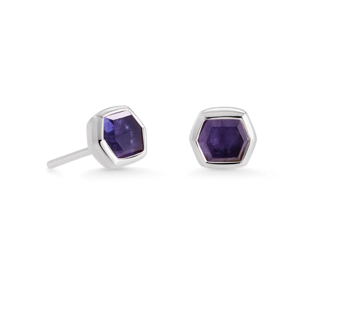 Davie Sterling Silver Stud Earrings in Blue Iolite by KENDRA SCOTT