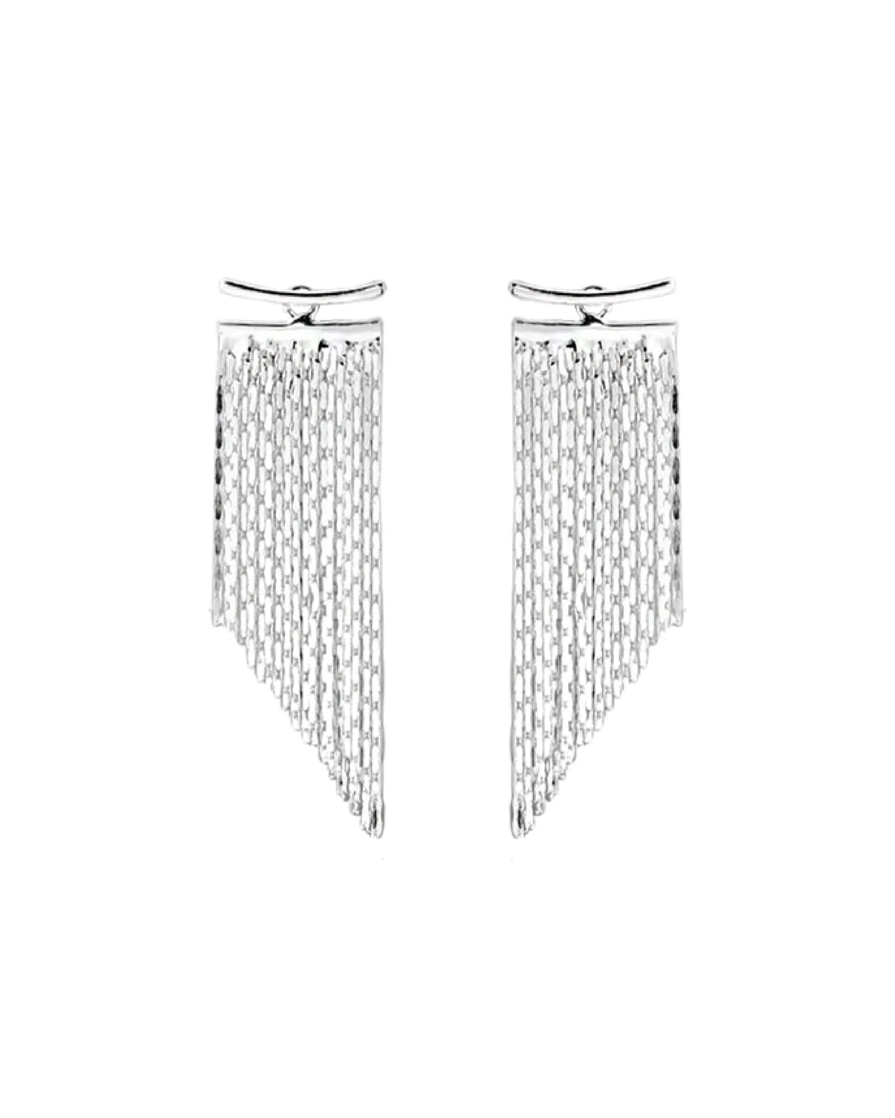 Evelyn Multi Wear Bar & Tassel Earrings - Silver