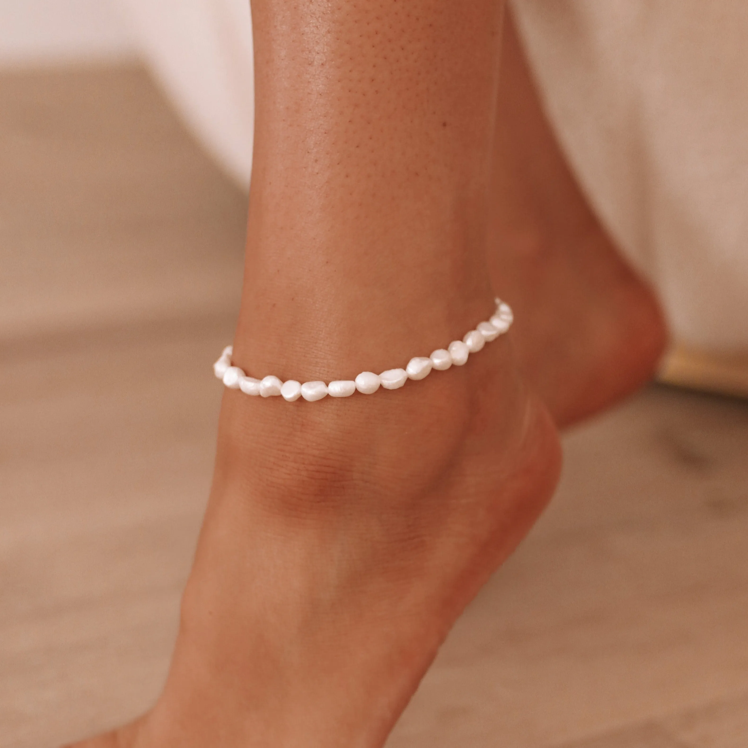 Felicity - Stainless Steel Pearl Anklet