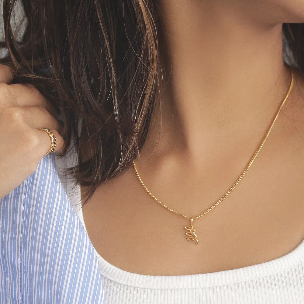 Gold Tone Spiral Necklace Charm