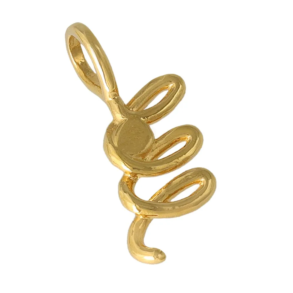 Gold Tone Spiral Necklace Charm