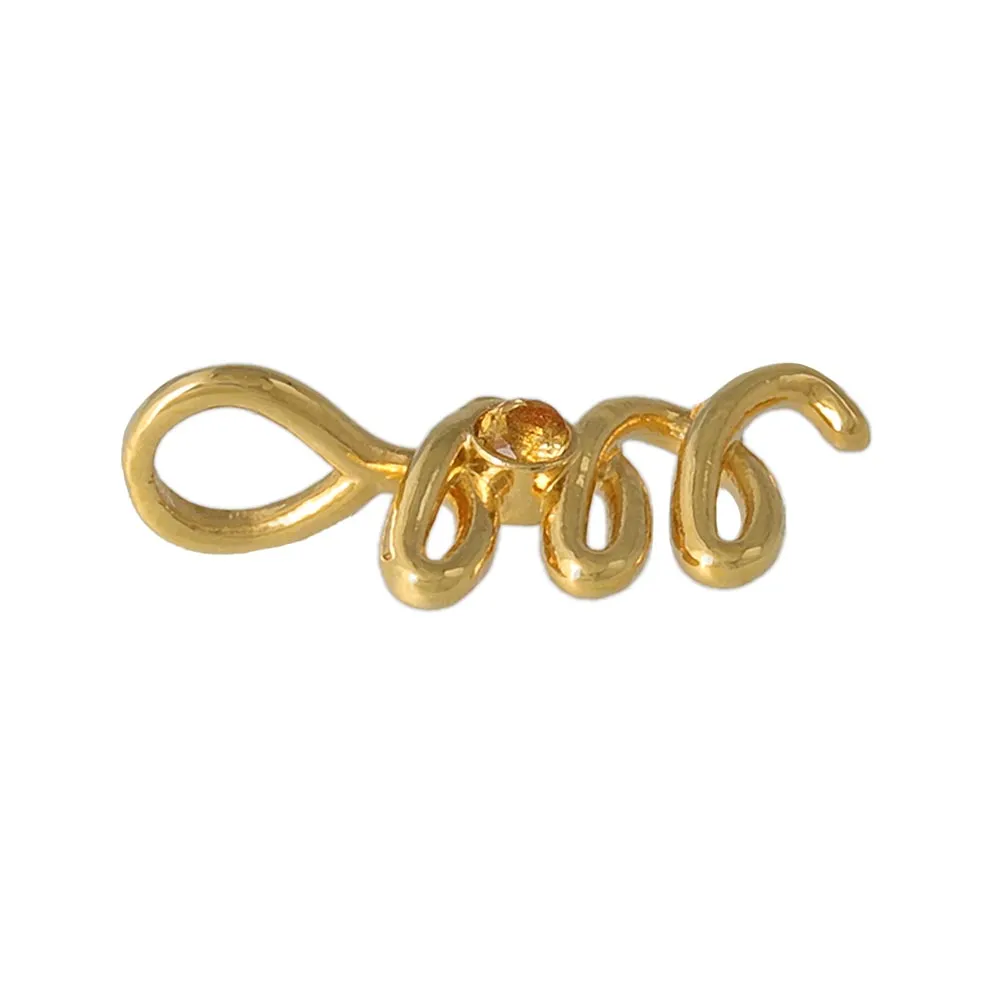 Gold Tone Spiral Necklace Charm