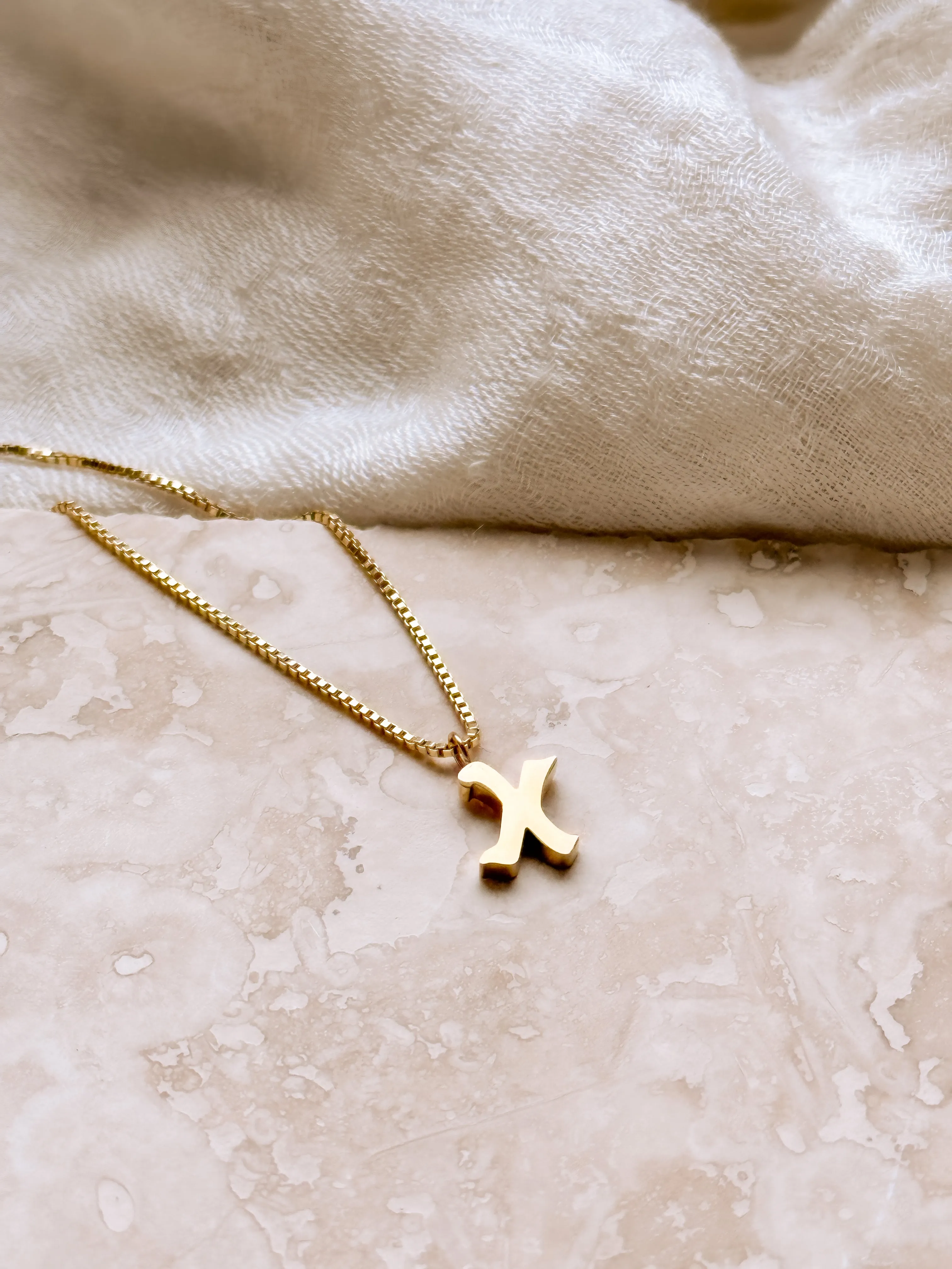Gothic Letter Charm   Box Chain