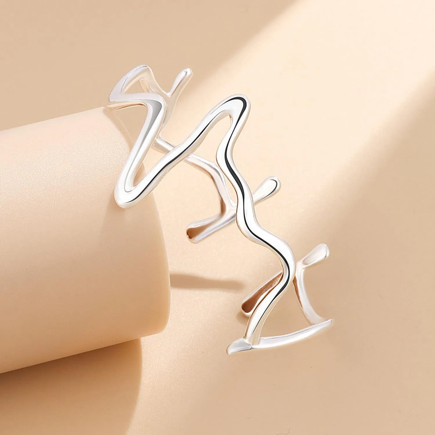 Handmade Bracelets 925 Sterling Silver Cuff Bangle Bracelets Fashion Simple Open Adjustable Bangles for Women