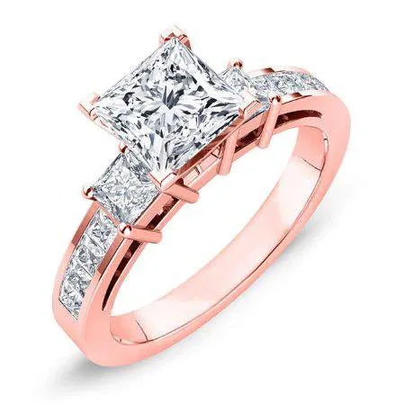 Hazel - GIA Natural Princess Diamond Engagement Ring