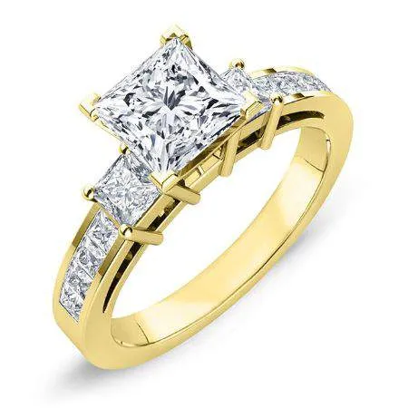 Hazel - GIA Natural Princess Diamond Engagement Ring