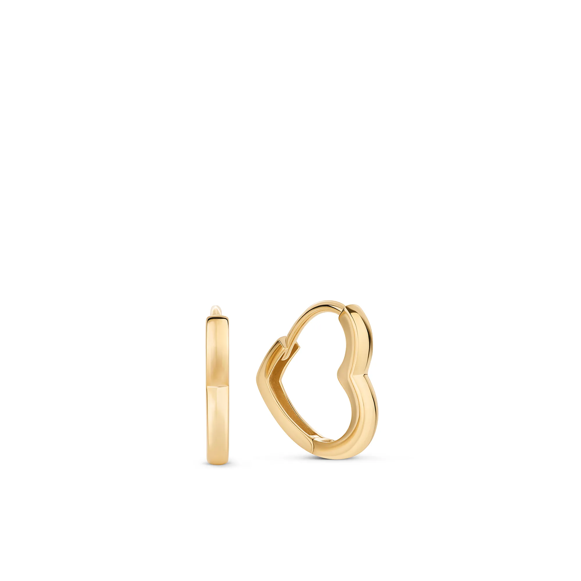 Heart Huggie Earrings in 9ct Yellow Gold
