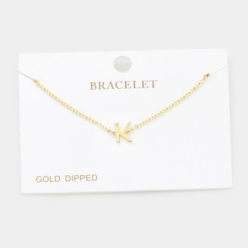 iLLASPARKZ -K- Gold Dipped Metal Monogram Charm Bracelet