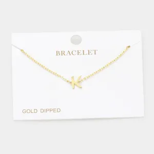 iLLASPARKZ -K- Gold Dipped Metal Monogram Charm Bracelet