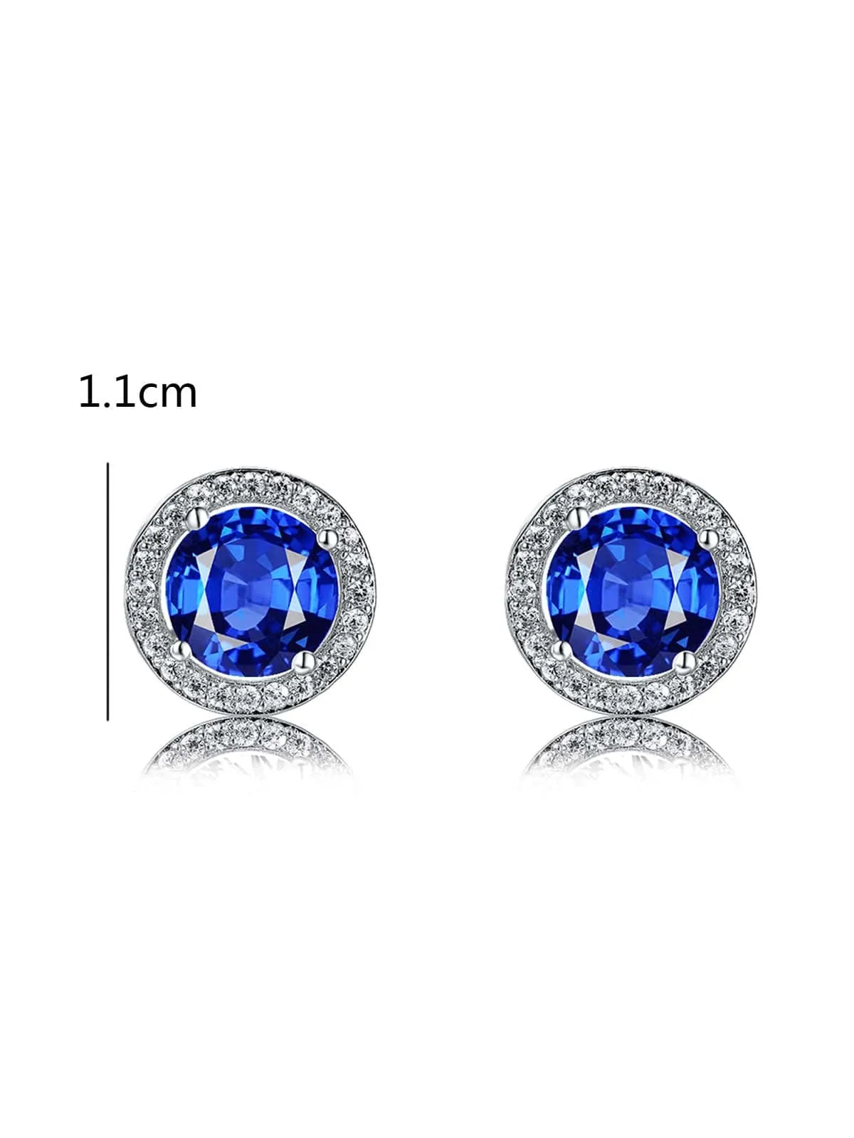 Luxurious Classic Round Micro-Inlaid White Zircon Ear Studs for Women