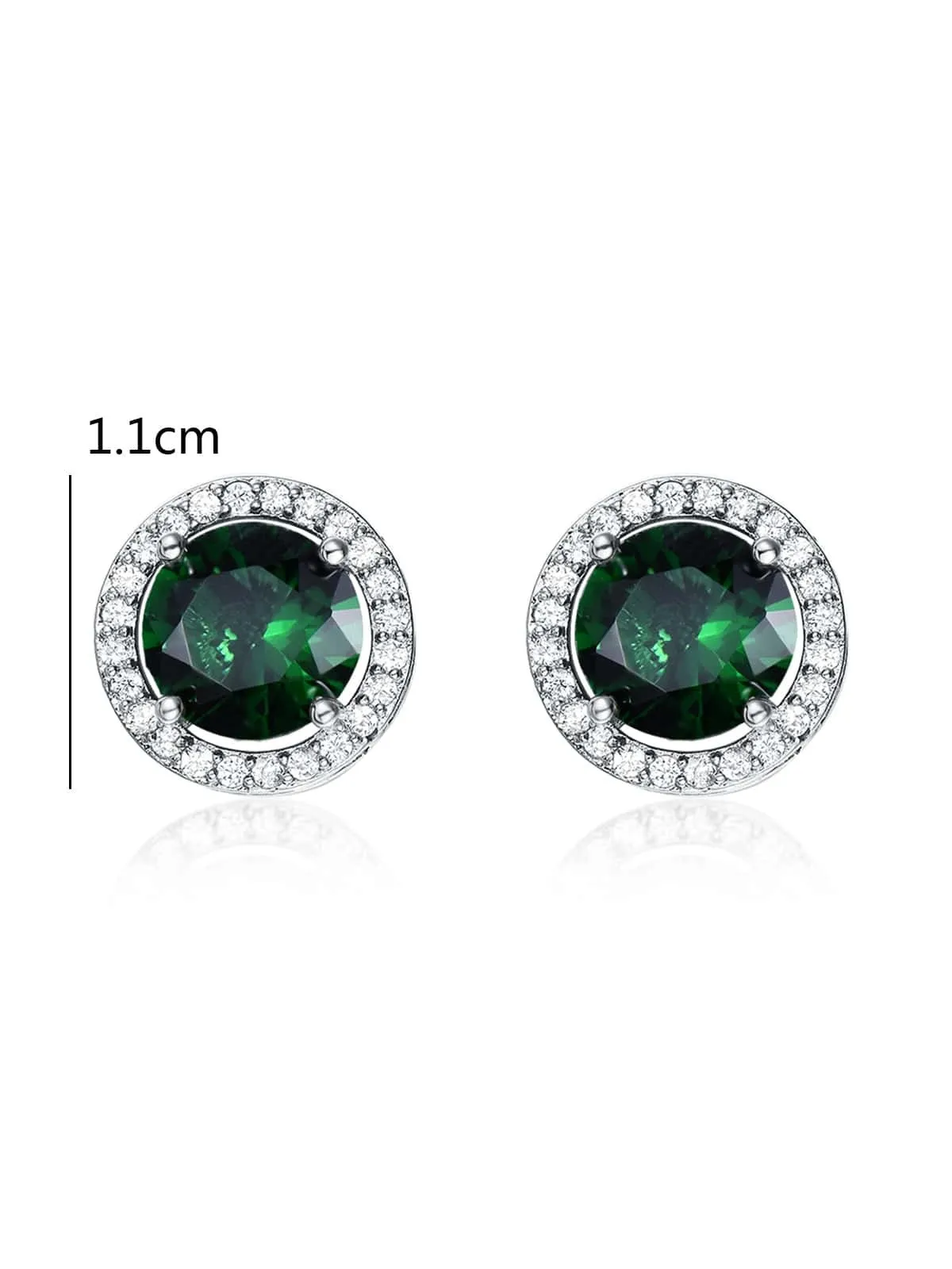 Luxurious Classic Round Micro-Inlaid White Zircon Ear Studs for Women