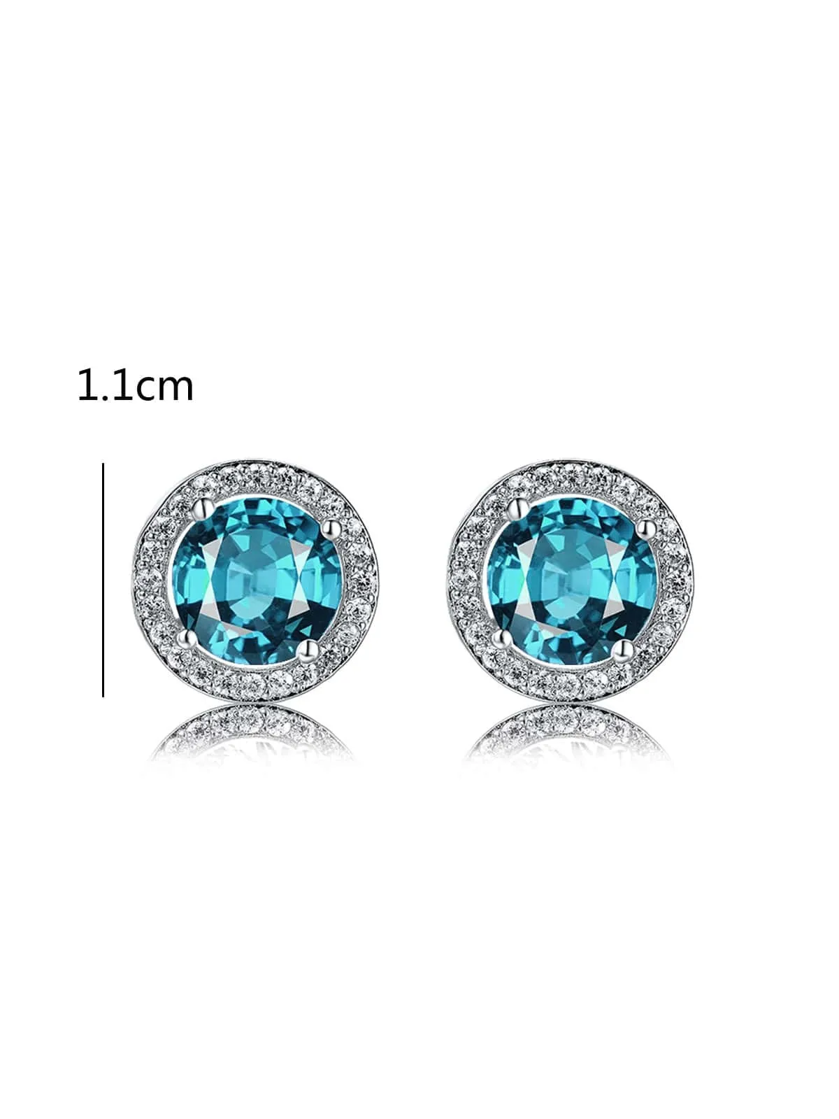 Luxurious Classic Round Micro-Inlaid White Zircon Ear Studs for Women