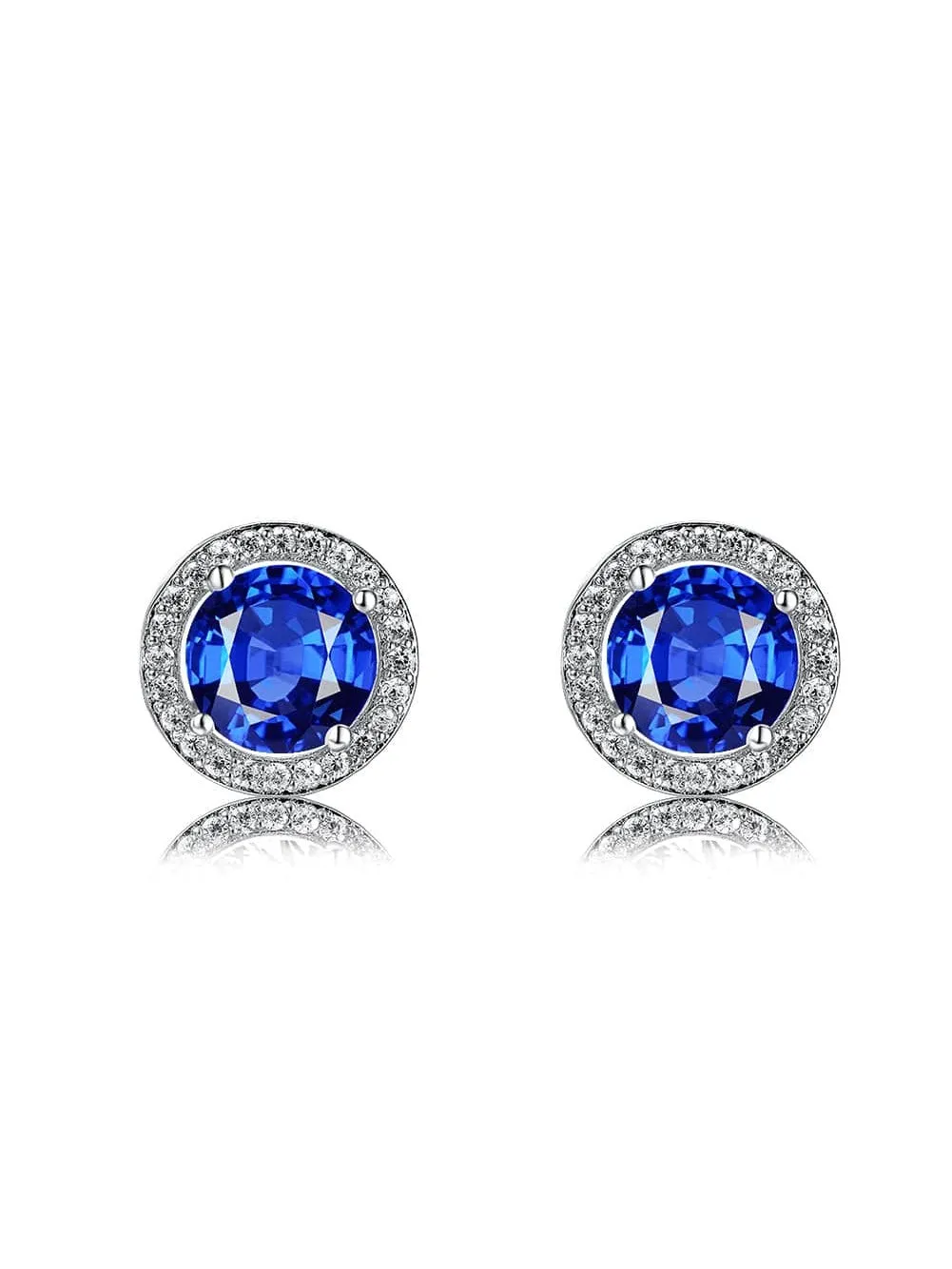 Luxurious Classic Round Micro-Inlaid White Zircon Ear Studs for Women