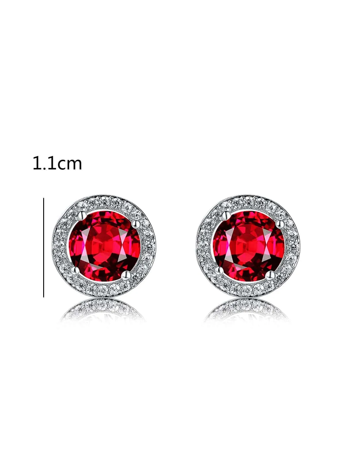 Luxurious Classic Round Micro-Inlaid White Zircon Ear Studs for Women