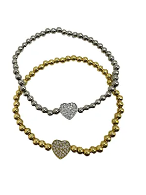 Mini Pave Heart Bracelet