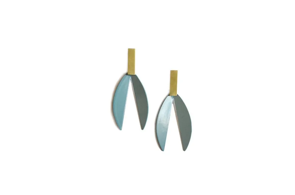 Natalie Joy Lotus Earrings (Vintage Teal)