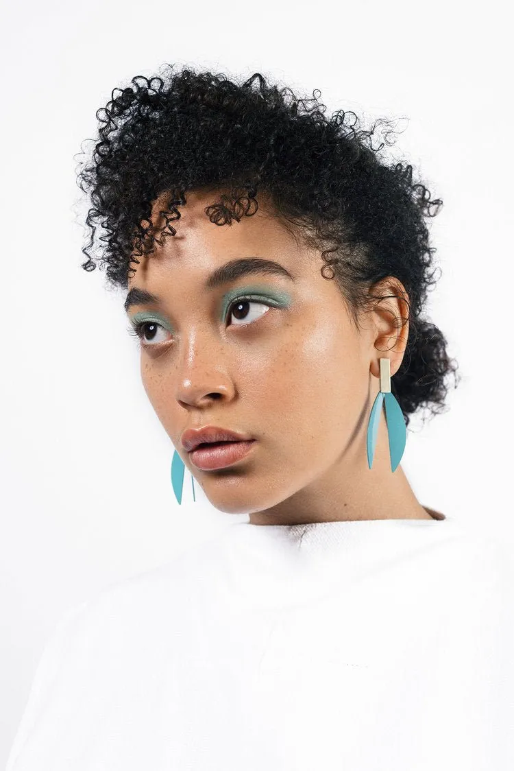Natalie Joy Lotus Earrings (Vintage Teal)
