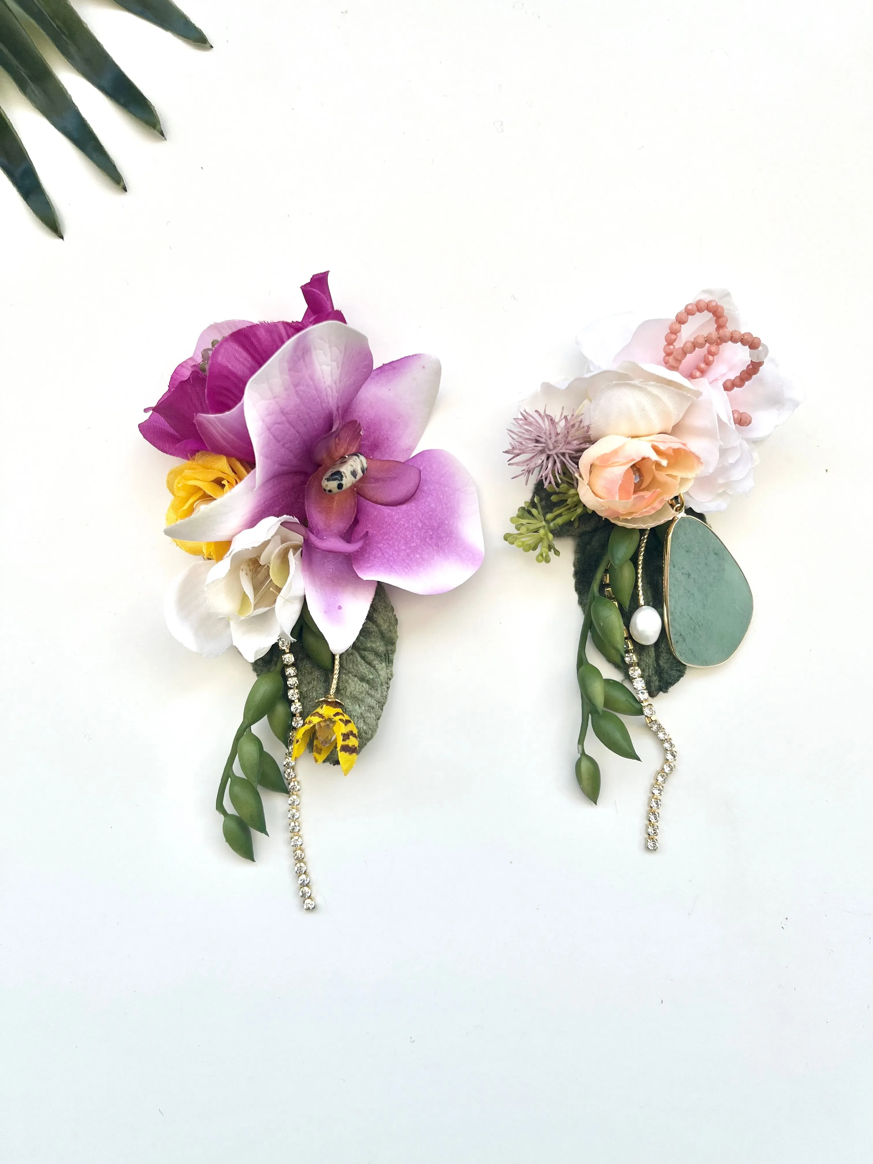 Oversized garden party earrings - luau XI