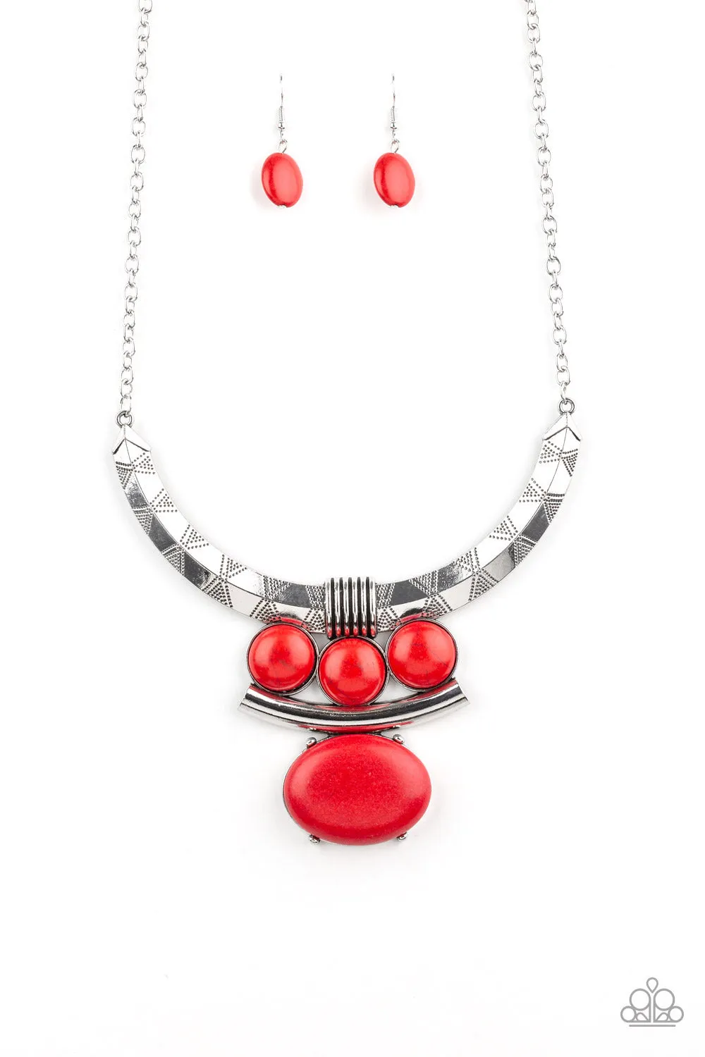 Paparazzi Commander In CHIEFETTE - Red Stone Necklace