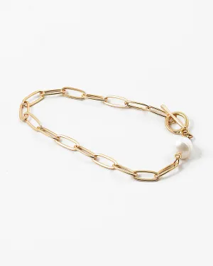 Pearl on Link Bracelet
