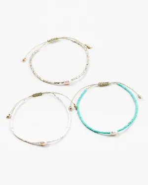 Pearl on White Bead Braclet