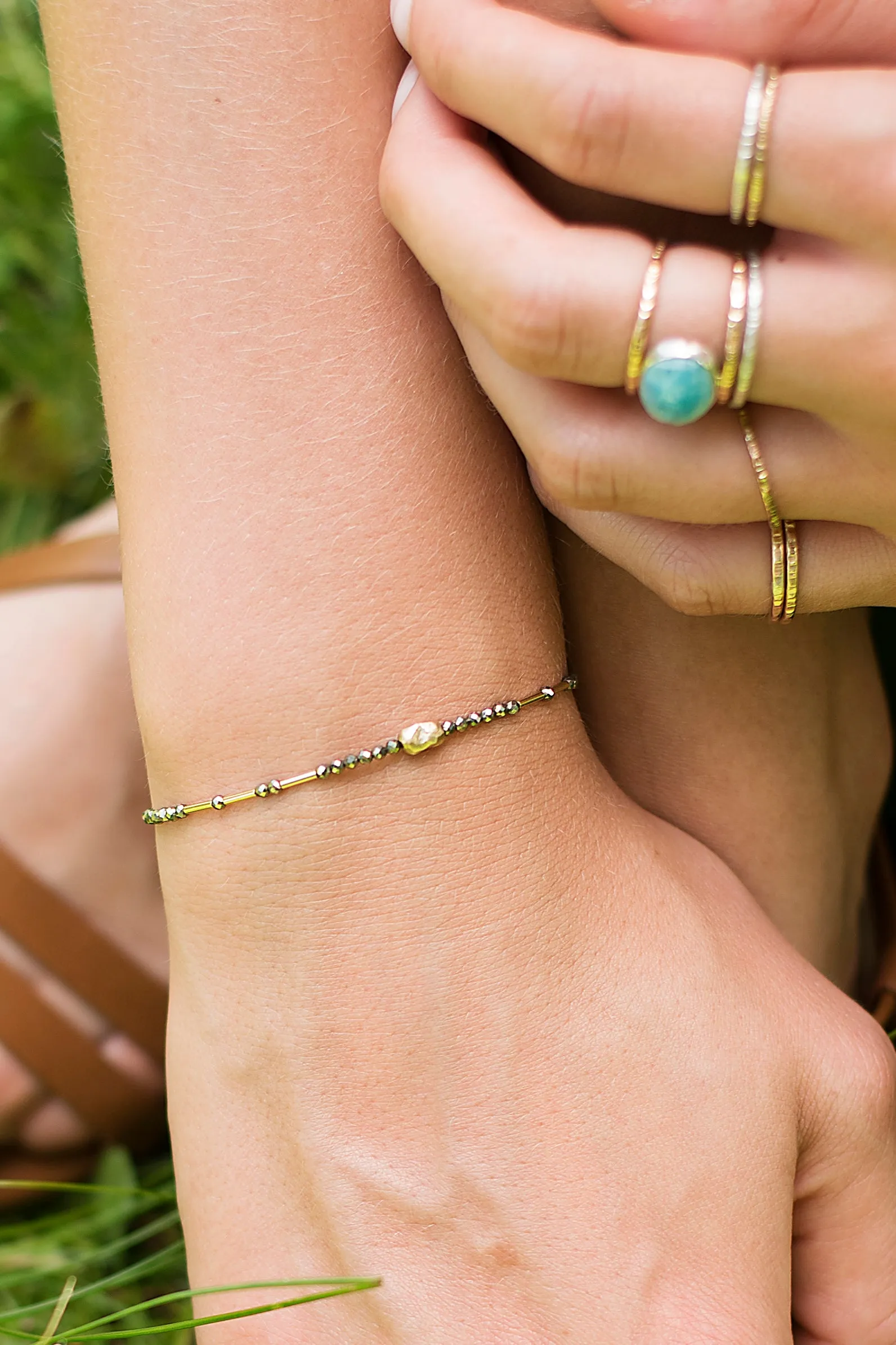 Pyrite Liquid Gold Bracelet