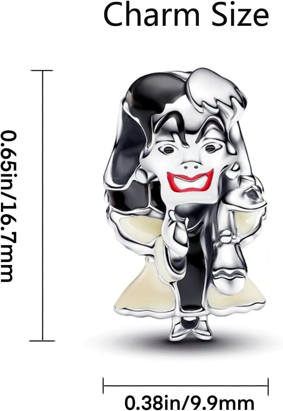 RADIVIDE 925 Sterling Silver Charms, Evil Queen Apple Charm, Villains Cruella De Vil Charm, Villains Maleficent Charm for Pandora Women's Bracelet DIY Charms, Women's Holiday Charms Gifts