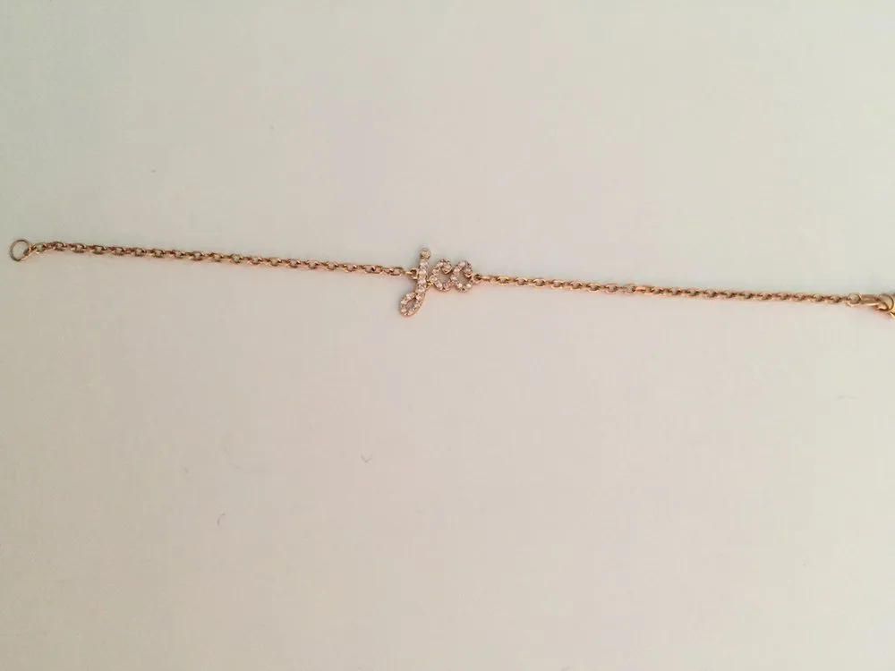 Rose Gold Bracelet with Initials (Customizable)