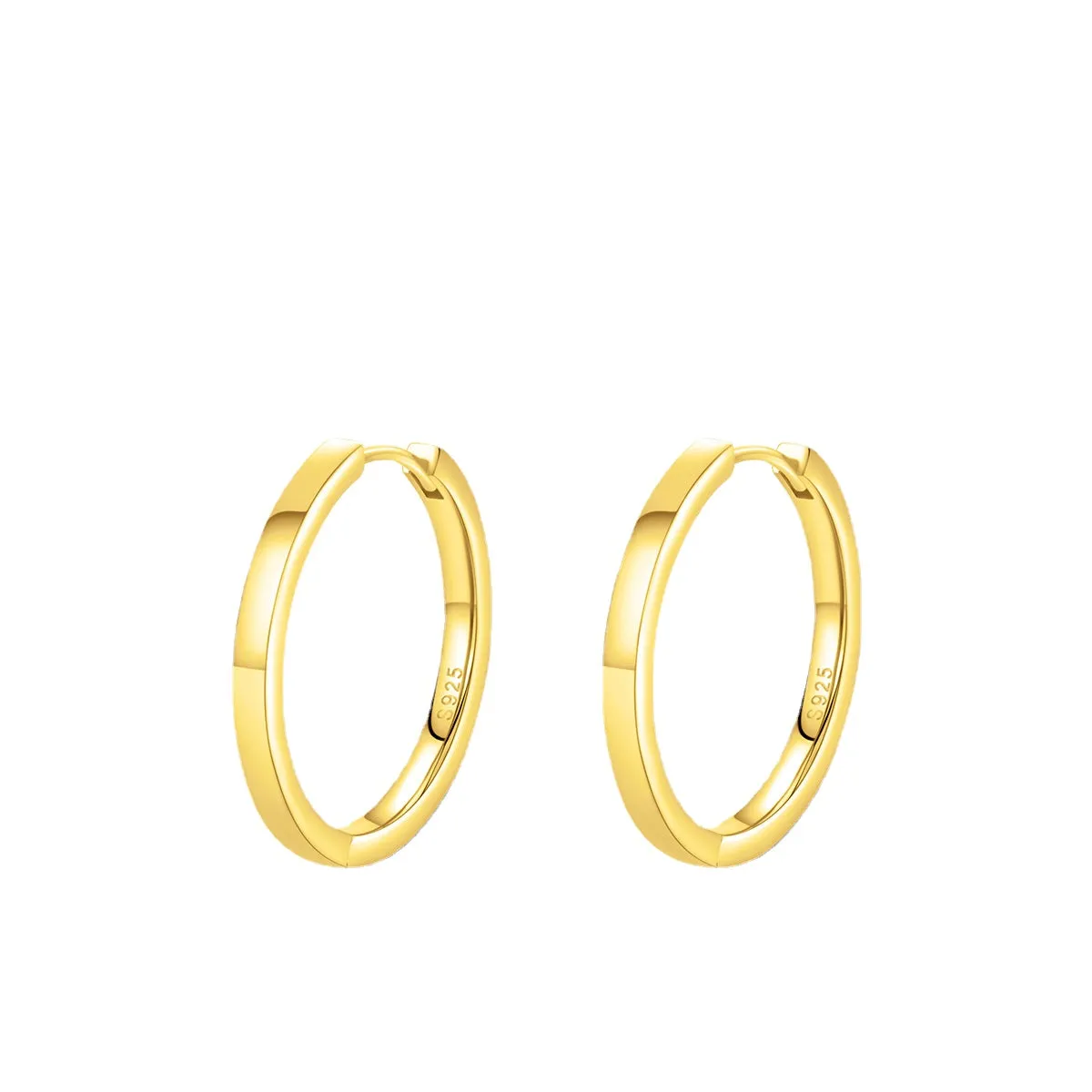 S925 Sterling Silver Plain Ring Earrings for Women