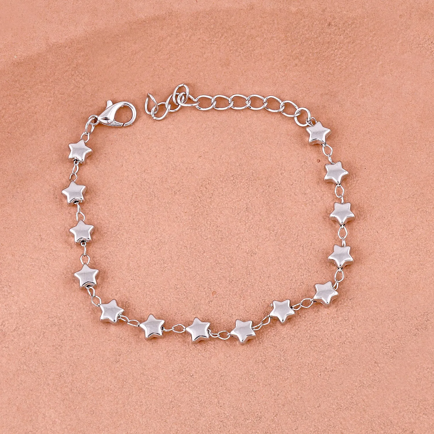 Silver Plated Star Design Chain Bracelet