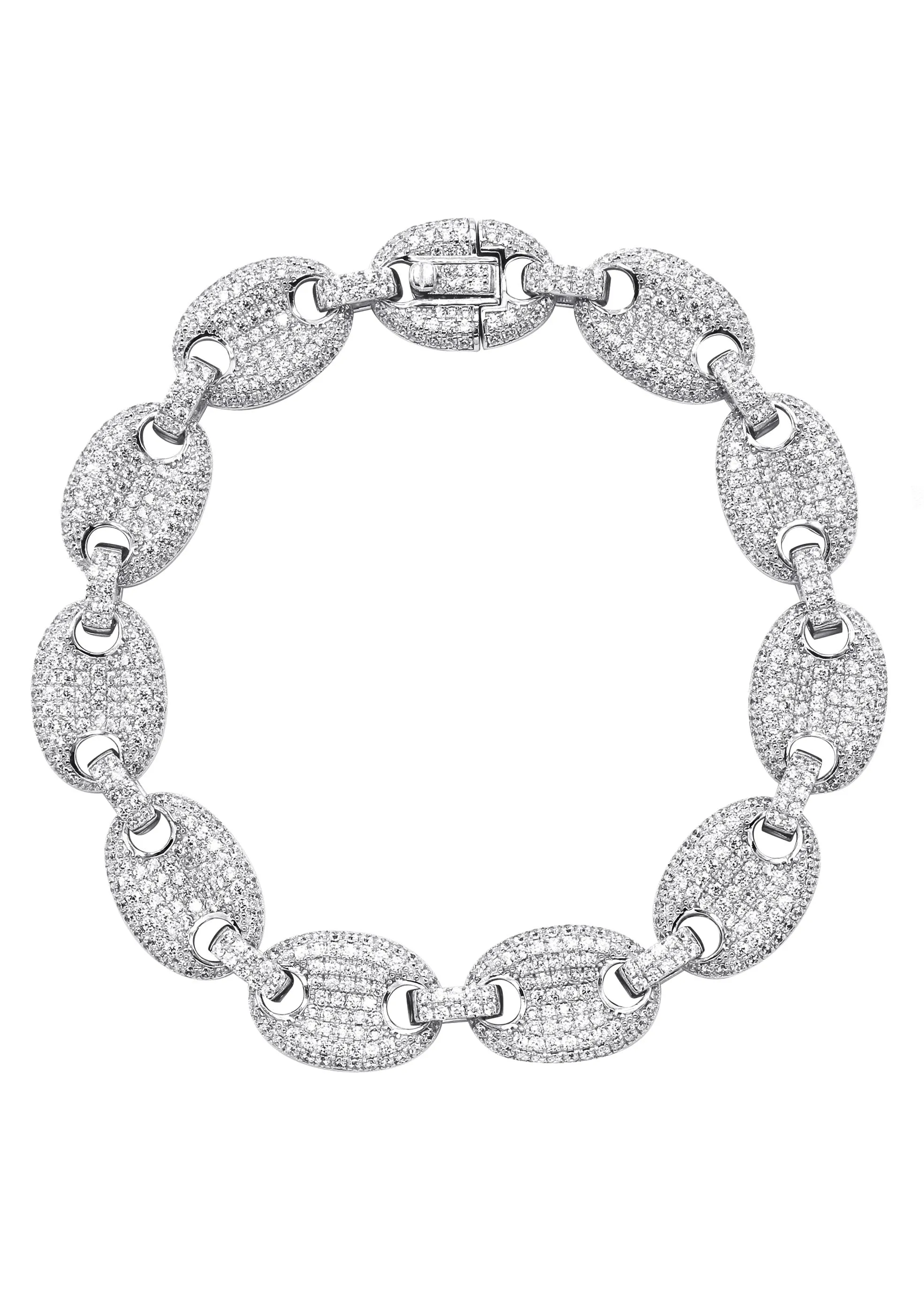 Silver White Iced Puff Bracelet