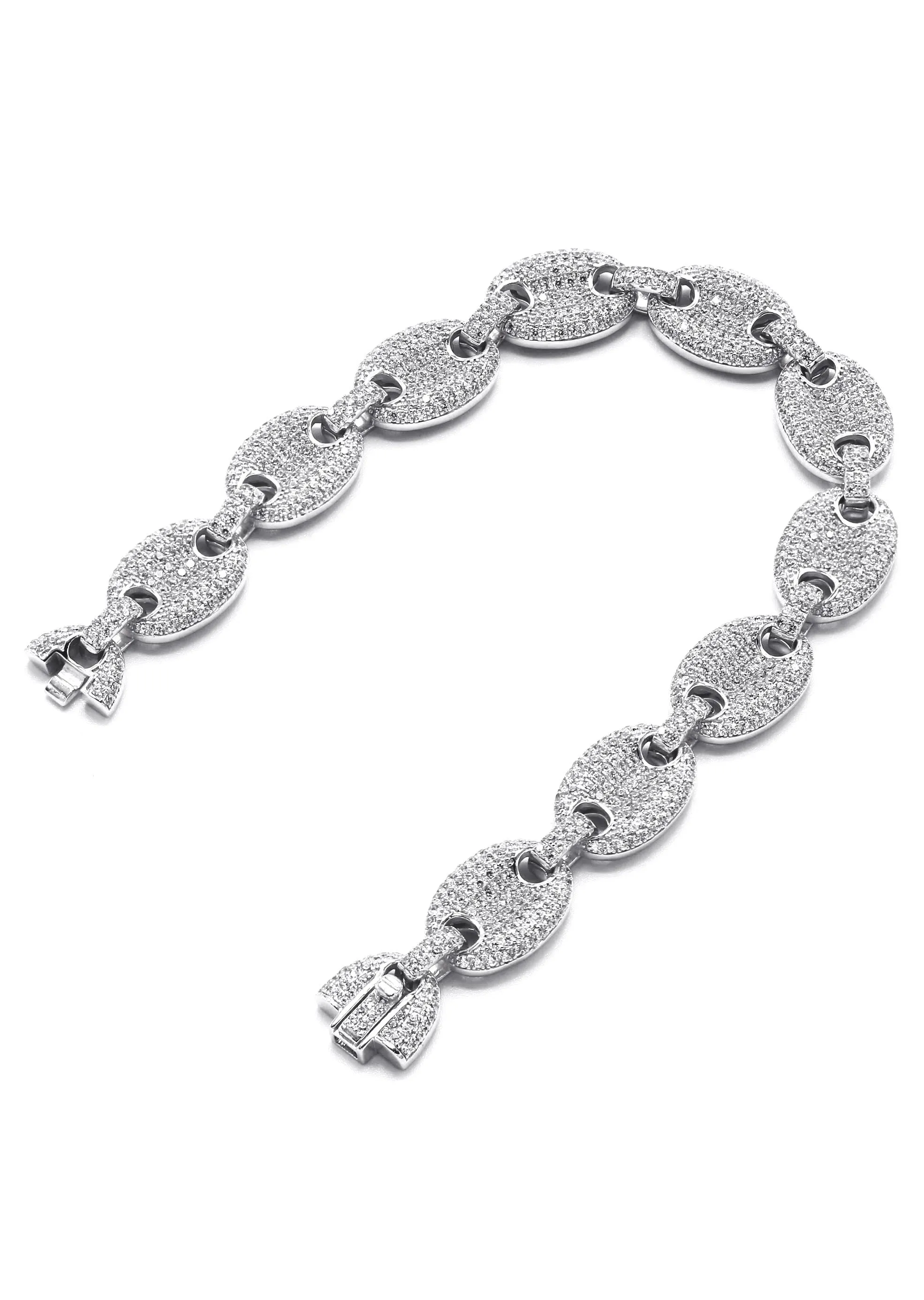 Silver White Iced Puff Bracelet