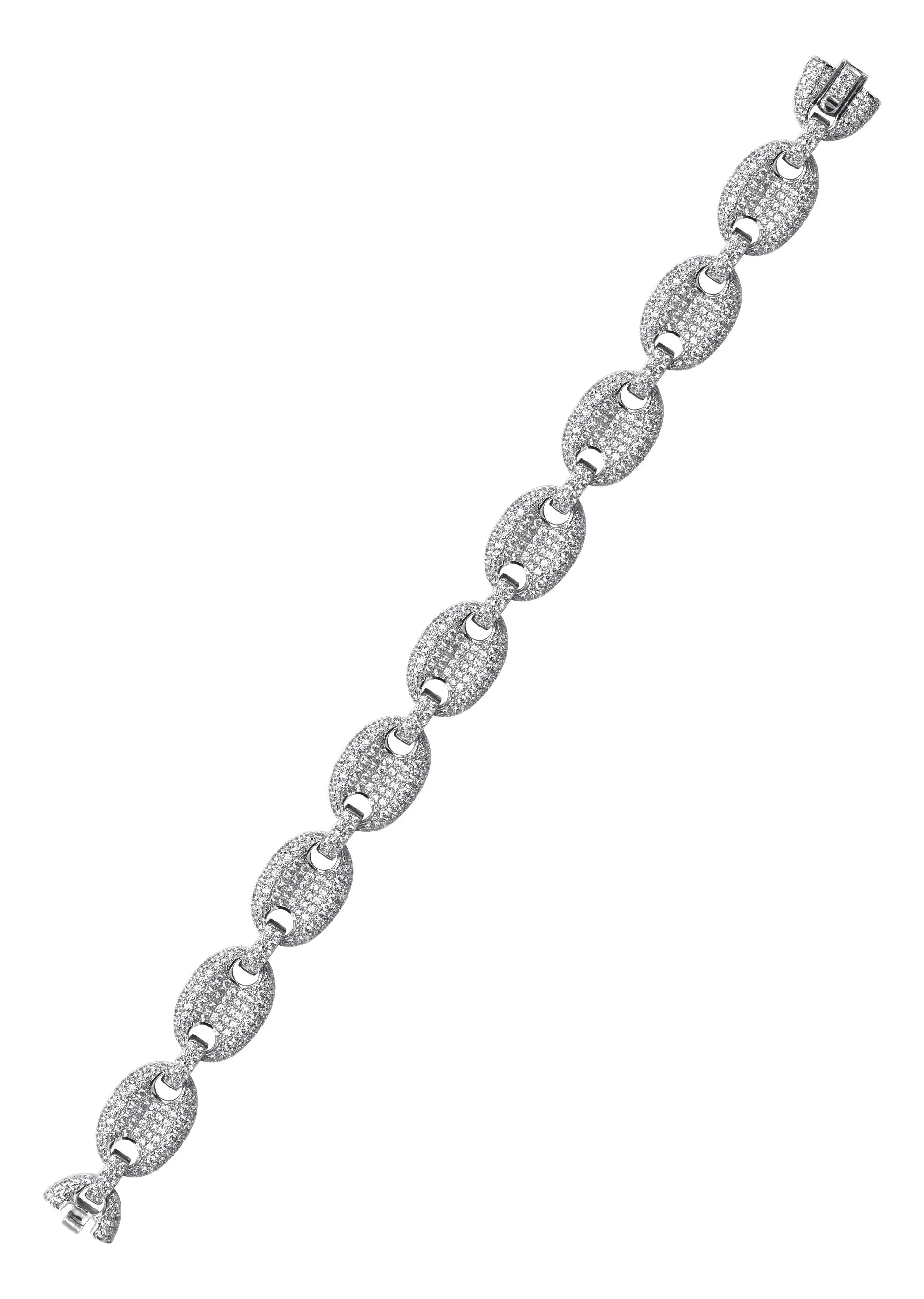 Silver White Iced Puff Bracelet