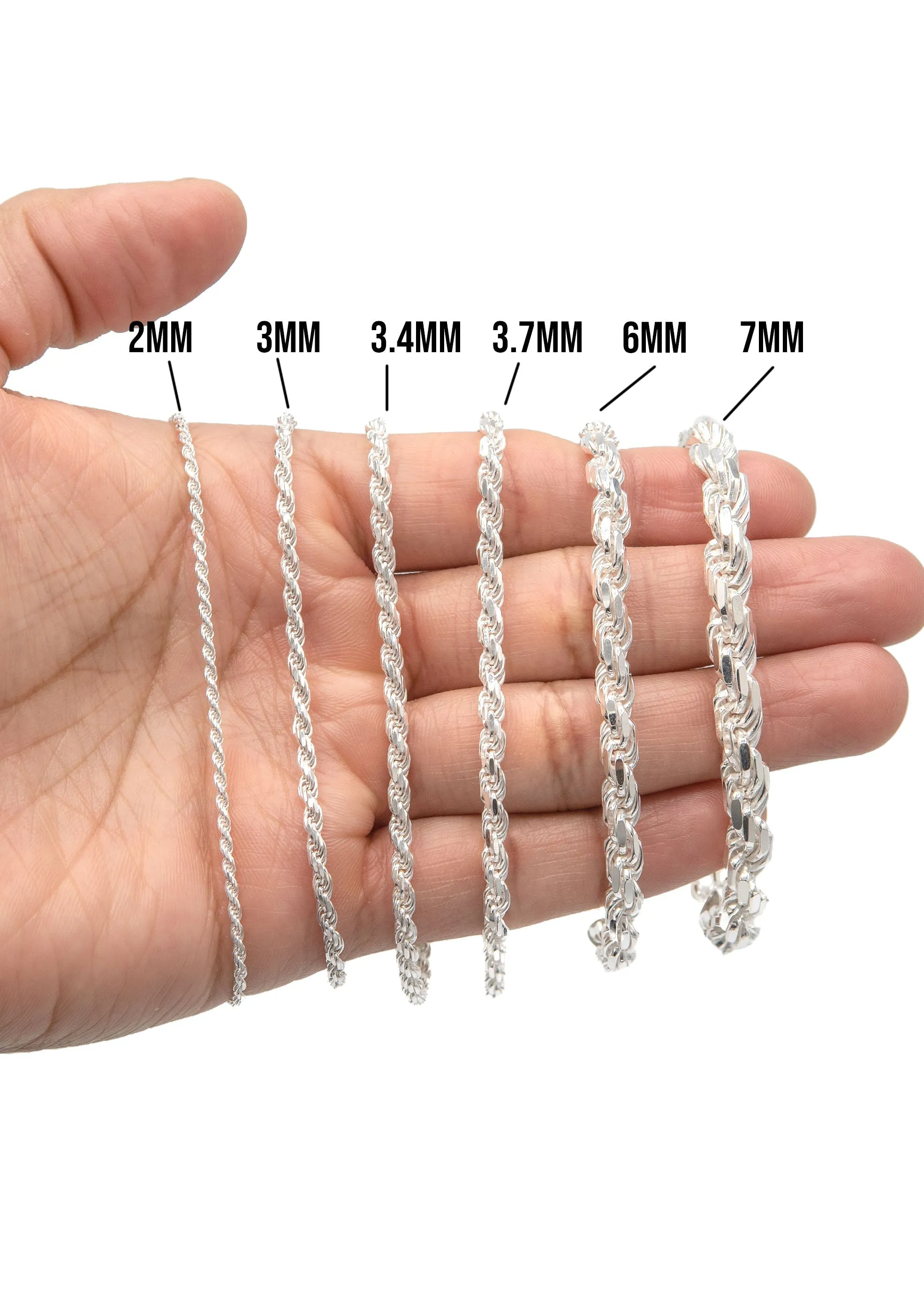 Silver White Rope Bracelet
