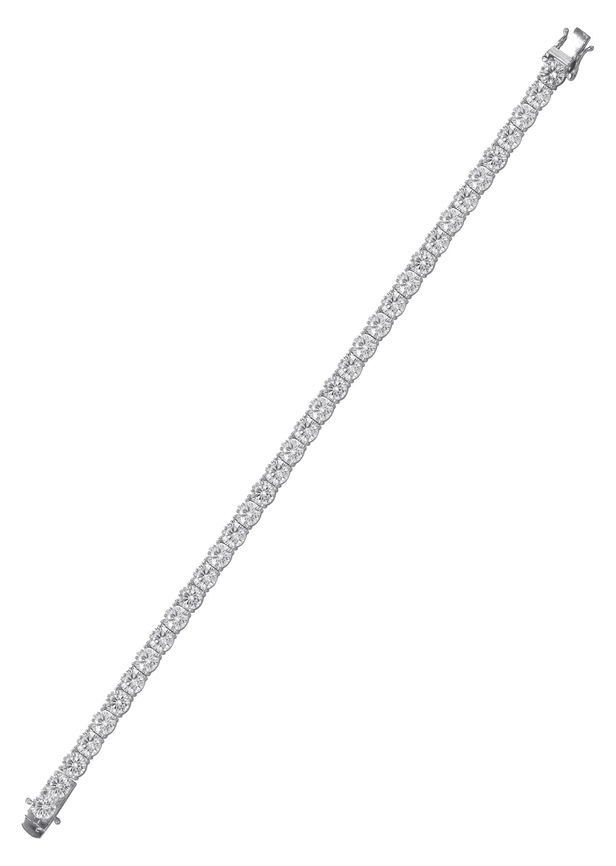 Silver White Tennis Bracelet / 4 MM