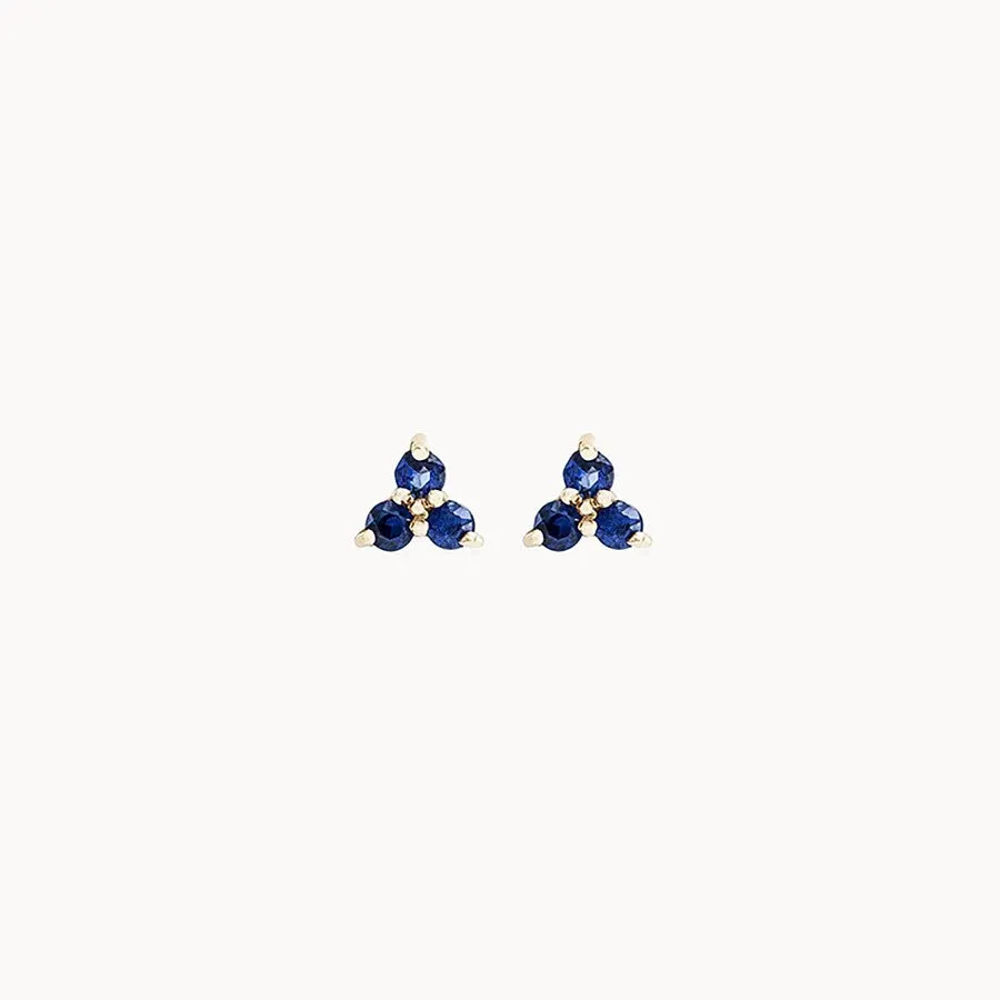 Tripod Blue Sapphire Earring (14K Gold)