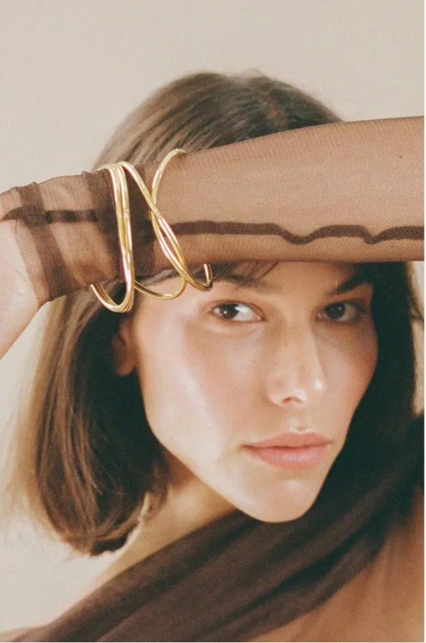 Wave Bangle Set Gold